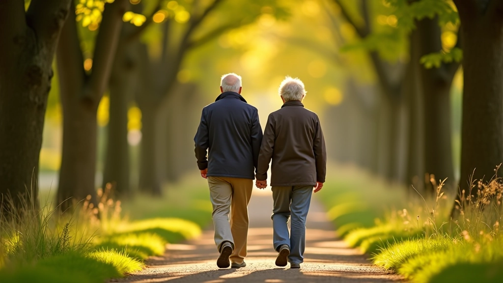Older couple enjoying a peaceful visit to historic site